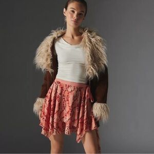 Silence + Noise Emilia Floral Romantic Coquette Girly Wrap Mini Skirt Medium